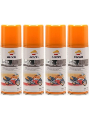 Repsol Motorrad MOTO CLEANER & POLISH 4x 400 Milliliter