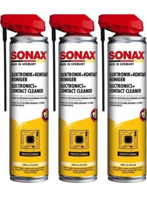 SONAX Elektronik + KontaktReiniger mit EasySpray 3x 400 Milliliter