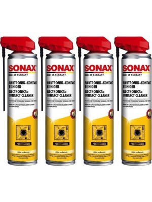 SONAX Elektronik + KontaktReiniger mit EasySpray 4x 400 Milliliter