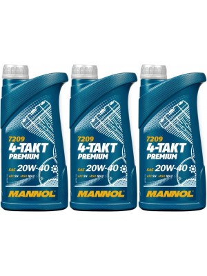 MANNOL 7209 4-TAKT Premium SAE 20W-40 3x 1l = 3 Liter