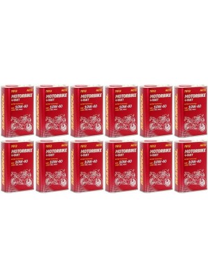 MANNOL 7812 Motorbike 4-Takt synthetisches Ester 10W-40 12x 1l = 12 Liter