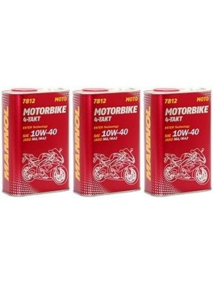 MANNOL 7812 Motorbike 4-Takt synthetisches Ester 10W-40 Motoröl 3x 1l = 3 Liter