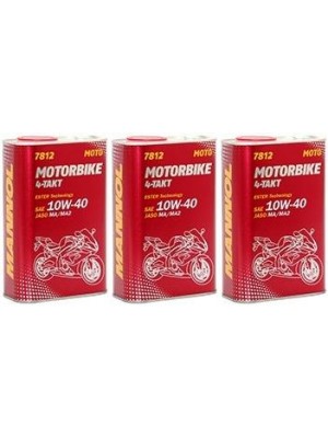 MANNOL 7812 Motorbike 4-Takt synthetisches Ester 10W-40 Motoröl 3x 1l = 3 Liter