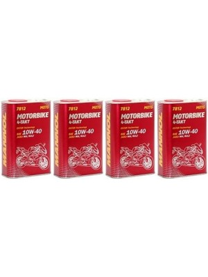 MANNOL 7812 Motorbike 4-Takt synthetisches Ester 10W-40 Motoröl 4x 1l = 4 Liter