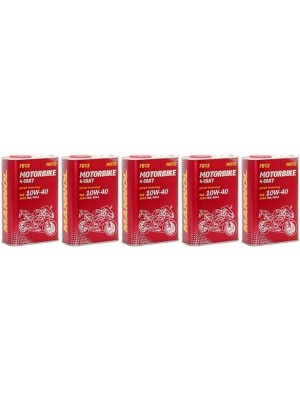 MANNOL 7812 Motorbike 4-Takt synthetisches Ester 10W-40 Motoröl 5x 1l = 5 Liter
