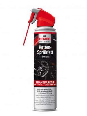 Nigrin 20620 MOTO-BIKE Ketten-Sprühfett 400ml geeignet für O-, Z- und X-Ring-Ketten, Korrosionsschutz