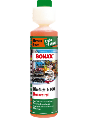 SONAX KlarSicht 1:100 Konzentrat Havana Love 250 ml Scheibenreiniger Konzentrat für die Scheibenwaschanlage | Art-Nr. 03931410