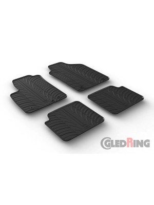 Original Gledring Passform Fußmatten Gummimatten 4 Tlg.+Fixing - Fiat 500 2013->
