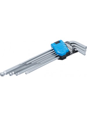 BGS 790 Winkelschlüssel-Satz | extra lang | Innensechskant / Innensechskant mit Kugelkopf 1,5 - 10 mm | 9-tlg.