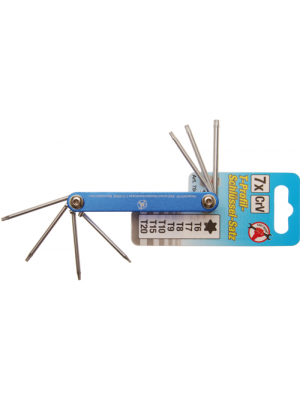 BGS 7848 Klappschlüssel | T-Profil (für Torx) T6 - T20 | 7-tlg.