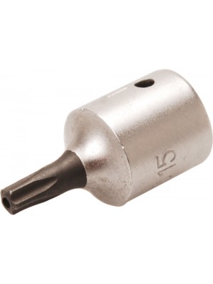 BGS 2355-TS15 Bit-Einsatz | Antrieb Innenvierkant 6,3 mm (1/4"") | TS-Profil (für Torx Plus) mit Bohrung TS15