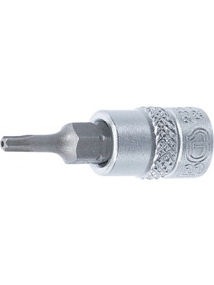 BGS Bit-Einsatz | Antrieb Innenvierkant 6,3 mm (1/4"") | T-Profil (für Torx) mit Bohrung T10