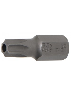 BGS 4645 Bit | Länge 30 mm | Antrieb Außensechskant 10 mm (3/8"") | T-Profil (für Torx) mit Bohrung T45