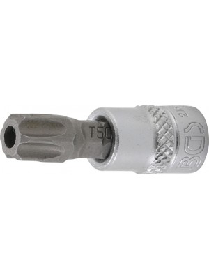 BGS 2165-T50 Bit-Einsatz | Antrieb Innenvierkant 6,3 mm (1/4"") | T-Profil (für Torx) mit Bohrung T50