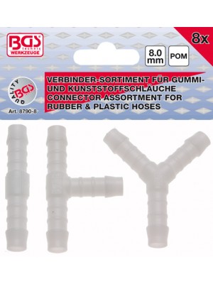 BGS 8790-8 Schlauchverbinder-Sortimente | kraftstoffbeständig | 8 mm | 8 tlg.