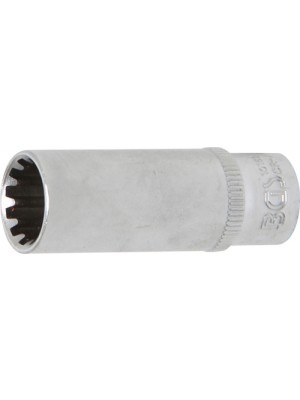 BGS 10162 Steckschlüssel-Einsatz Gear Lock, tief | Antrieb Innenvierkant 6,3 mm (1/4"") | SW 12 mm