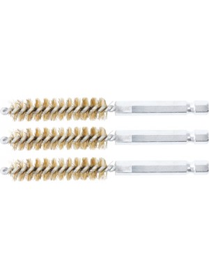 BGS 3078-11-M Messingbürste | 11 mm | Antrieb Außensechskant 6,3 mm (1/4"") | 3-tlg.