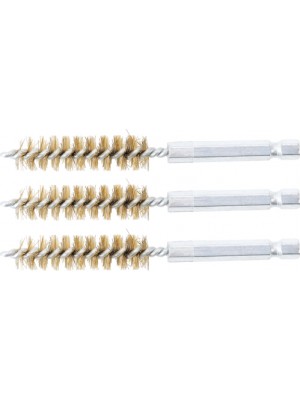 BGS 3078-12-M Messingbürste | 12 mm | Antrieb Außensechskant 6,3 mm (1/4"") | 3-tlg.