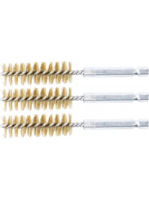 BGS 3078-15-M Messingbürste | 15 mm | Antrieb Außensechskant 6,3 mm (1/4"") | 3-tlg.