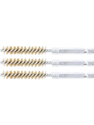 BGS 3078-9-M Messingbürste | 9 mm | Antrieb Außensechskant 6,3 mm (1/4"") | 3-tlg.