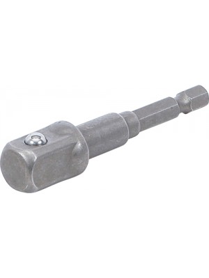 BGS 9685-3 Adapter für Bohrmaschinen | Antrieb Außensechskant 6,3 mm (1/4"") / Abtrieb Außenvierkant 12,5 mm (1/2"")