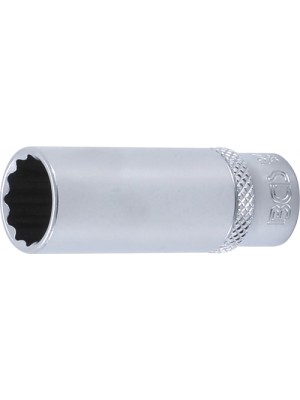 BGS 10713 Steckschlüssel-Einsatz Zwölfkant, tief | Antrieb Innenvierkant 6,3 mm (1/4"") | SW 13 mm