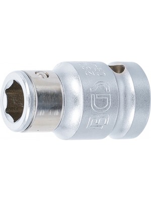 BGS Bit-Adapter mit Haltekugel | Innenvierkant 12,5 mm (1/2"") | Innensechskant 10 mm (3/8"")