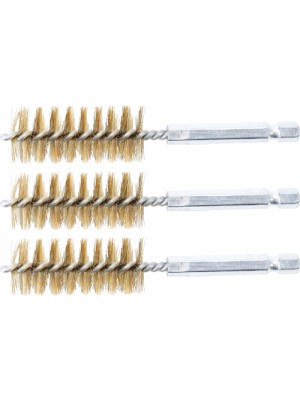 BGS 3078-19-M Messingbürste | 19 mm | Antrieb Außensechskant 6,3 mm (1/4"") | 3-tlg.