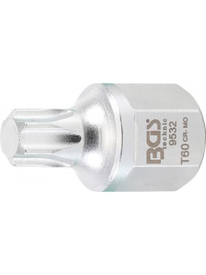 BGS 9532 Keilrippenriemen-Bit-Einsatz | Antrieb Innenvierkant 12,5 mm (1/2""), Außensechskant SW 22 mm | T-Profil (für Torx) T60