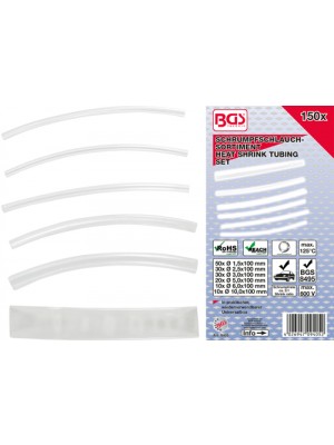 BGS 9405 Schrumpfschlauch-Sortiment | transparent | 150-tlg.