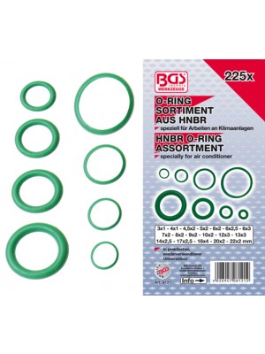 BGS 8121 O-Ring-Sortiment | HNBR | Ø 3 - 22 mm | 225-tlg.