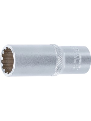 BGS 10259 Steckschlüssel-Einsatz Gear Lock, tief | Antrieb Innenvierkant 12,5 mm (1/2"") | SW 19 mm