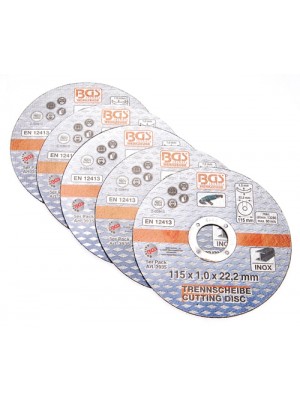 BGS 3935 Trennscheiben für Edelstahl | Ø 115 x 1,0 x 22,2 mm | 5-tlg.