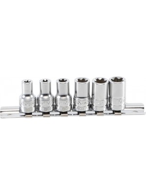 BGS 9588 Steckschlüssel-Einsatz-Satz T-Profil Plus (für Torx Plus) | Antrieb Innenvierkant 6,3 mm (1/4"") | SW 6EP - 12EP | 6-tlg.