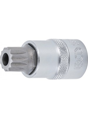 BGS 4356 Bit-Einsatz | Antrieb Innenvierkant 12,5 mm (1/2"") | Innenvielzahn (für XZN) mit Bohrung M16
