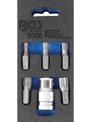 BGS 5006 Schraubendreher-Bit-Satz | Antrieb Außensechskant 10 mm (3/8"") | Innenvielzahn (für XZN) | 6-tlg.