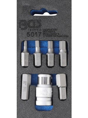 BGS 5017 Schraubendreher-Bit-Satz | Antrieb Außensechskant 10 mm (3/8"") | Innensechskant | 7-tlg.