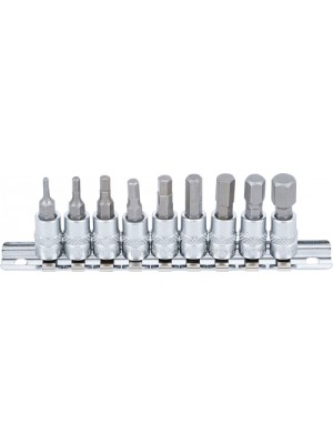 BGS 2749 Bit-Einsatz-Satz | Antriebe Innenvierkant 6,3 mm (1/4"") | Innensechskant 3/32"" - 3/8"" | Zollgrößen | 9-tlg.