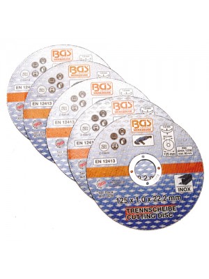 BGS 3936 Trennscheiben für Edelstahl | Ø 125 x 1,0 x 22,2 mm | 5-tlg.