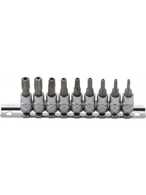 BGS 2165 Bit-Einsatz-Satz | Antrieb Innenvierkant 6,3 mm (1/4"") | T-Profil (für Torx) mit Bohrung T10 - T50 | 9-tlg.