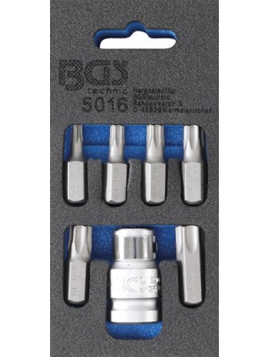 BGS 5016 Schraubendreher-Bit-Satz | Antrieb Außensechskant 10 mm (3/8"") | T-Profil (für Torx) | 7-tlg.