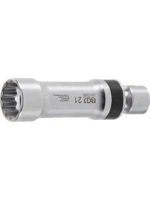 BGS 2392 Zündkerzen-Gelenkeinsatz Zwölfkant mit Haltefeder | Antrieb Innenvierkant 10 mm (3/8"") | SW 21 mm