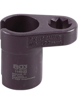 BGS 1140-22 Lambdasonden-Einsatz | abgewinkelt | Antrieb Innenachtkant 12,5 mm (1/2"") | SW 22 mm | Schlitz 11 mm