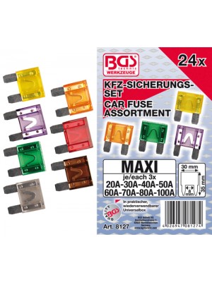 BGS 8127 Kfz-Sicherungs-Sortiment | Maxi | 24-tlg.