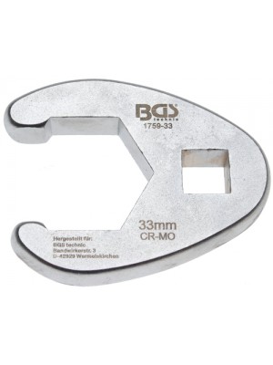 BGS 1759-33 Hahnenfußschlüssel | Antrieb Innenvierkant 12,5 mm (1/2"") | SW 33 mm