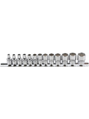 BGS 2269 Steckschlüssel-Einsatz-Satz Zwölfkant | Antrieb Innenvierkant 6,3 mm (1/4"") | SW 4 - 14 mm | 13-tlg.