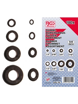 BGS 8112 Gummi-Durchgangstüllen-Sortiment | Zoll | 180-tlg.