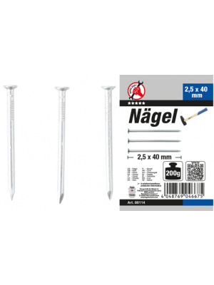 BGS 88114 Nägel-Sortiment | 200 g | 2,5 x 40 mm