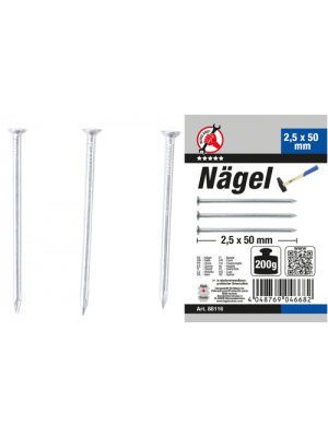 BGS 88116 Nägel-Sortiment | 200 g | 2,5 x 50 mm