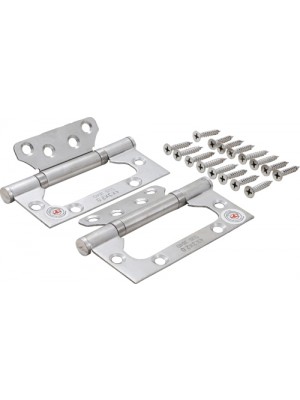 BGS 80909 Scharnier-Satz | Edelstahl | für platzsparenden Einbau | 100 x 50 mm | 2-tlg.